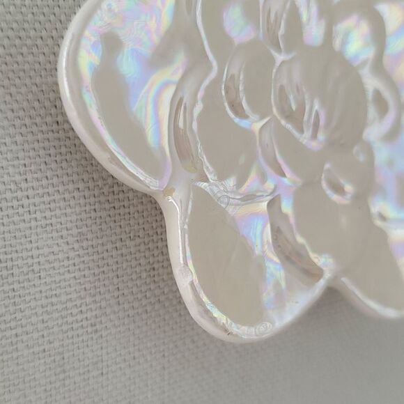 Necklace Iridescent Ceramic Flower Faux Pearl Necklace #0096 - Picture 3 of 14